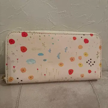 나오 스도우 꽃무늬 장지갑 Bleu Bleuet