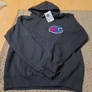 Champion 블랙 후드티 XL