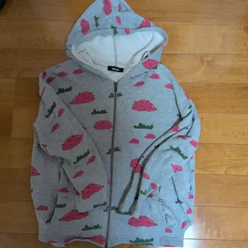 Ne-net 고슴도치 패턴 풀 집업 후드티 그레이 사이즈 2