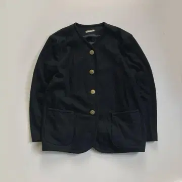 고급 노카라 자켓 블랙 골드 버튼 M-L 상당 세레모니 출퇴근 블랙