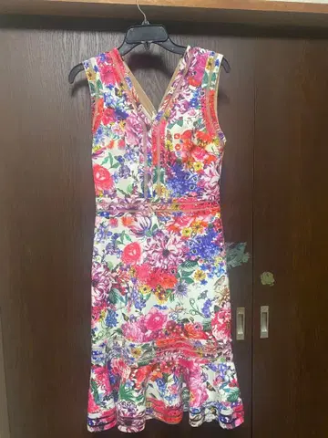 TADASHI SHOJI 원피스 플라워 슬리브리스 미니 원피스