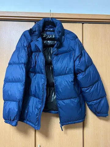 워크맨 네이비 다운 자켓 포켓 부착