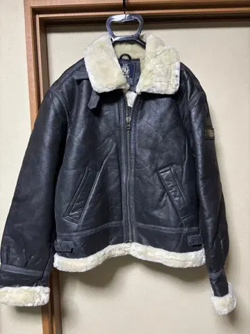 산토리 BOSS 보스점퍼 B-3 천연 가죽 자켓 블랙 L