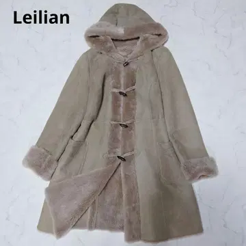 새상품급 레리안 무스탕 더플 코트 롱 기장 후드 부착 13호