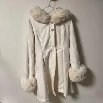 ROJITA 백리본 후디 코트 화이트