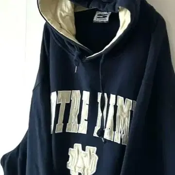 스타디움 노트르담 자수 맨투맨 후드티 XL 네이비 구제 의류