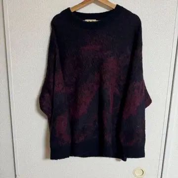 MOHAIR BLEND JACQUARD SHAGGY KNIT