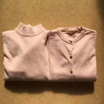 니트 앙상블 캐시미어 100% 핑크