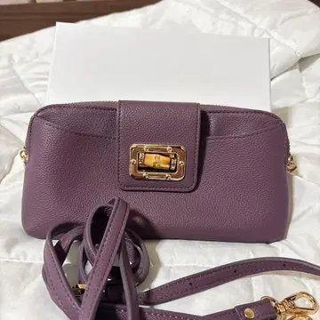 퍼플 가죽 숄더백