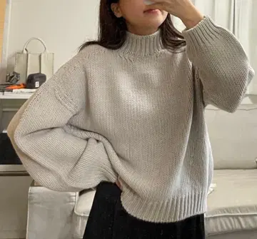 LE CIEL BLEU 그레이 니트 스웨터