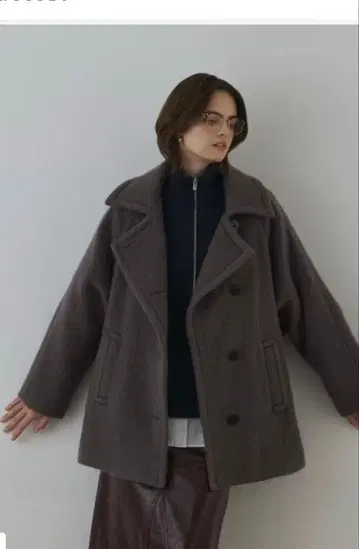 GRACE CONTINENTAL 샤기 하프 코트 36