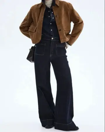 H&M 와이드 하이 데님 34