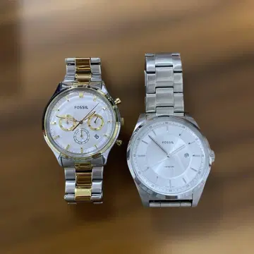 FOSSIL 크로노그래프 시계 실버/골드