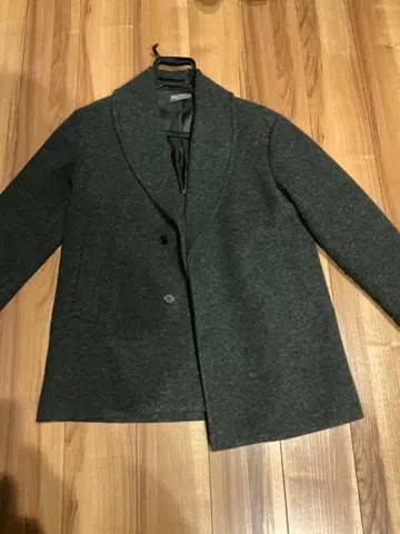 [ 유나이티드 애로우즈 ] 다크 그레이 울 혼방 피 코트