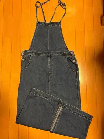 멜빵 데님 스커트