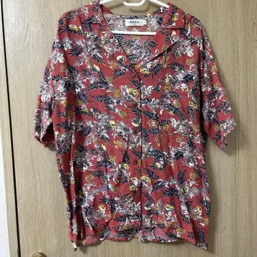 RIKKA FEMME 알로하 셔츠 반팔 셔츠 레드