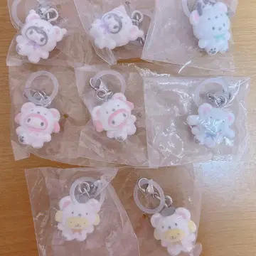 산리오 포근포근 스노우 가챠 표시 액세서리 8개 세트
