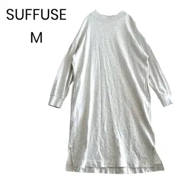 맨투맨 원피스 원피스 속기모 사이드슬릿 그레이 M 1364