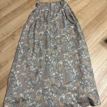 꽃무늬 롱 스커트 F 사이즈 그레이 계열