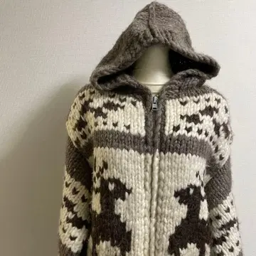 코위찬 니트 후디 노르딕 무늬 루돌프 무늬 로우 게이지 구제 의류