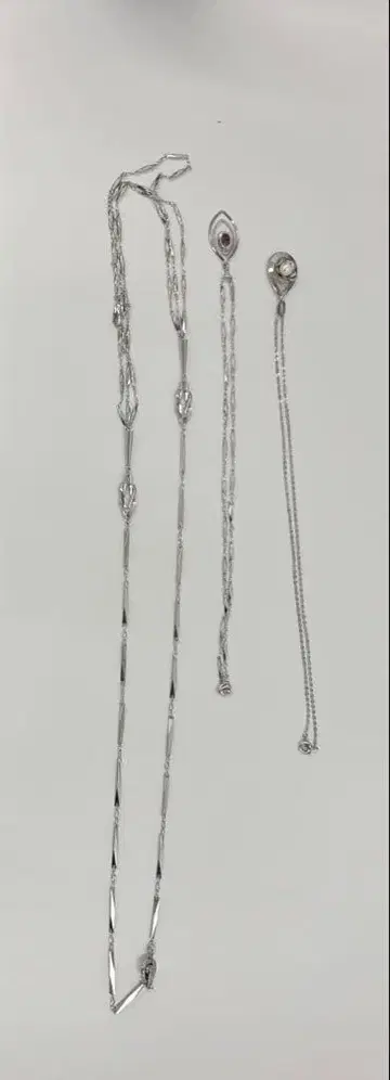 트위스트 체인 롱 목걸이 레드스톤 목걸이 펄 목걸이