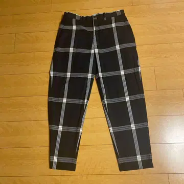 GU 체크 무늬 캐주얼 치노 팬츠