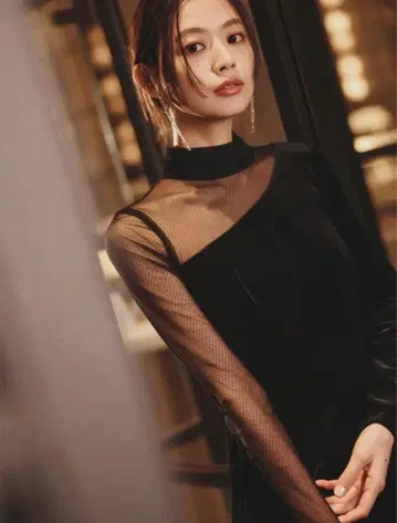 [ 2025 당기 ] anuans 시어 콤비 타이트 원피스