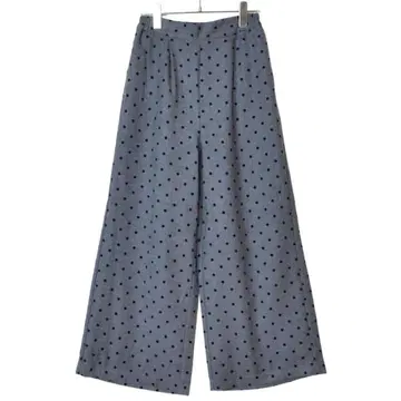 새상품 택 포함 M 차콜 도트 트위드풍 와이드 팬츠 여성용