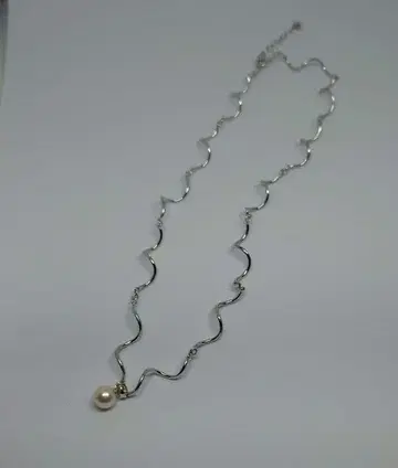 실버 웨이브 목걸이 SV925 1알 펄