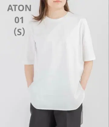 [ 새상품 ] 정가 15400엔 ATON 스빈 라운드 헴 T셔츠