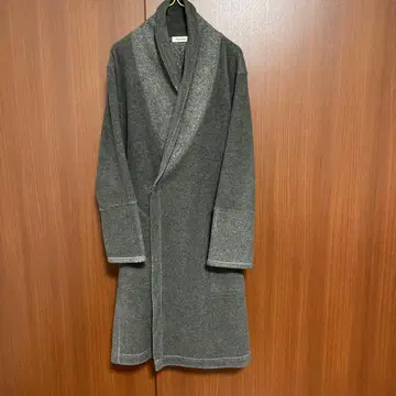 그레이 울 혼방 롱 코트