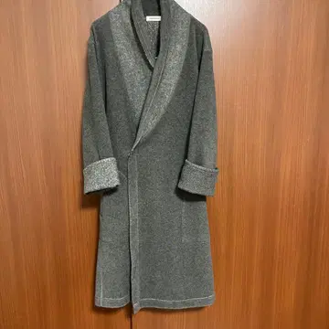 그레이 울 혼방 롱 코트