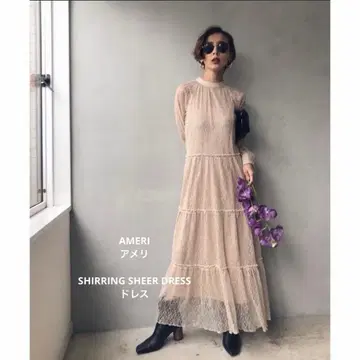 AMERI 시어링쉬어 드레스 시어 레이스 드레스 경사