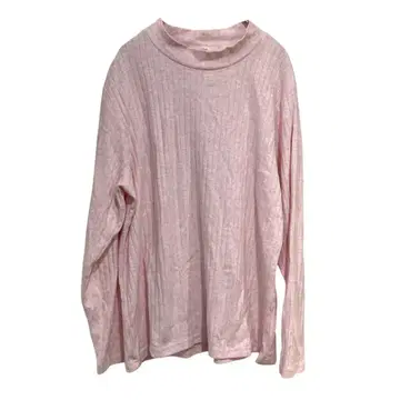 Shinetie 리브 티셔츠 핑크 계열 (LL) 하이넥 긴팔