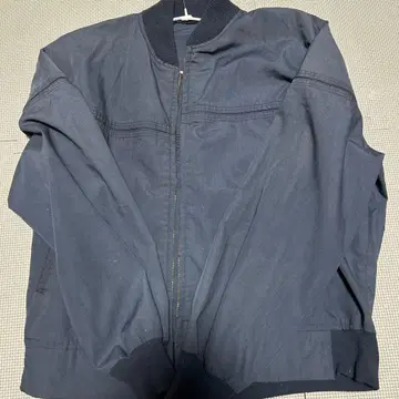 네이비 블루종 집업 코튼 혼방