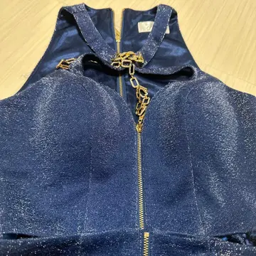 네이비 글리터 홀터넥 미니 드레스 세퍼레이트 파랑