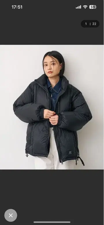 [ TAION ] 워크 W 지퍼 볼륨 다운 자켓