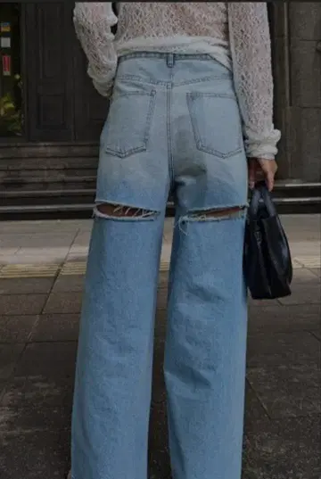 에스트레자 데님 백 컷 아웃 데님 M 사이즈