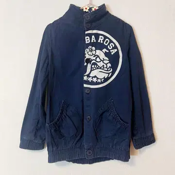 BAROSA 빈티지풍 불독 로고 프린트 자켓 네이비