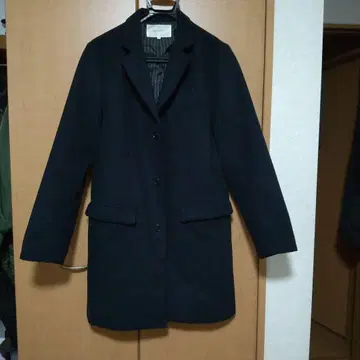 아바하우스 네이비 체스터 코트 스트라이프 안감