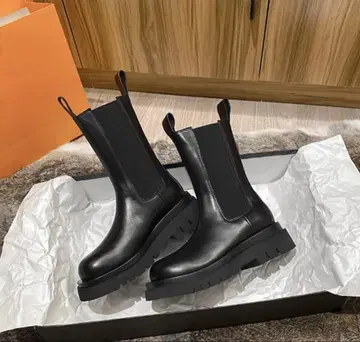 사이드 고어 부츠 블랙 25.0cm