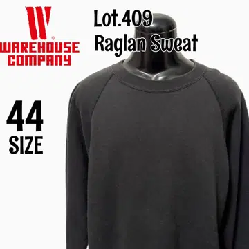웨어하우스 409 무지 래글런 슬리브 맨투맨 XL 사이즈 블랙