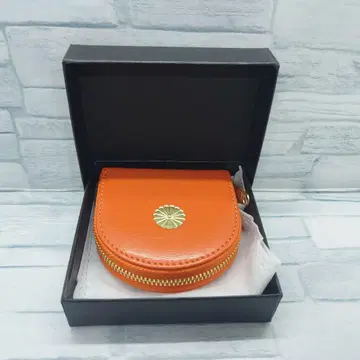 황실 지갑 말발굽형 동전 지갑 주홍 코인 케이스 오렌지