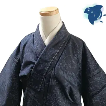 C36 치도리야 기모노 츠무기 유키츠무기 네이비 파랑