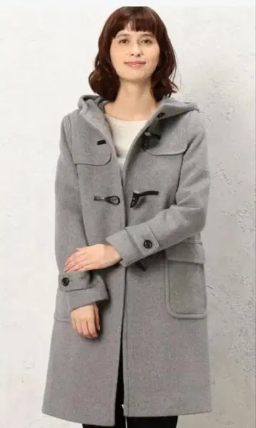 유나이티드 애로우즈 그린 라벨 그레이 더플 코트 후드 부착