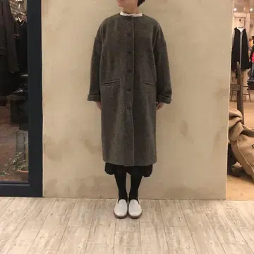 nest robe 브리티시 울 노카라 코트 / 차콜 그레이