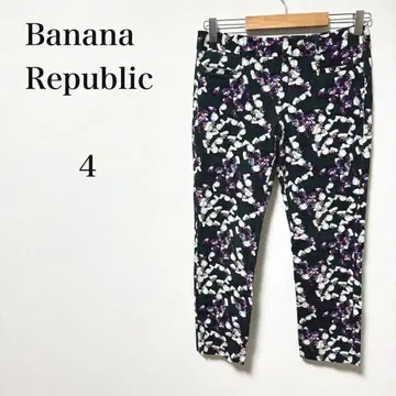 바나나리퍼블릭 꽃무늬 앵클 팬츠 올 패턴 7부 기장 그린