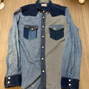 BLUE BLUE 데님 셔츠 패치워크 사이즈 1
