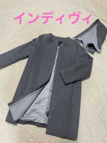 INDIVI 2way 코트 노카라 코트