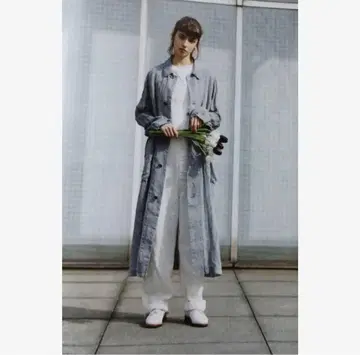 Nestrobe 린넨 샴브레이 더스터 코트